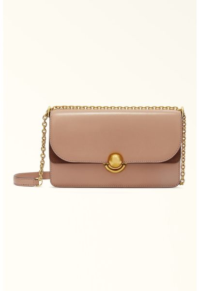 Geanta crossbody de piele cu bareta din lant Sfera