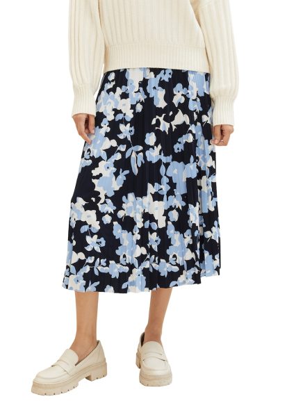 Fusta plisata cu model floral