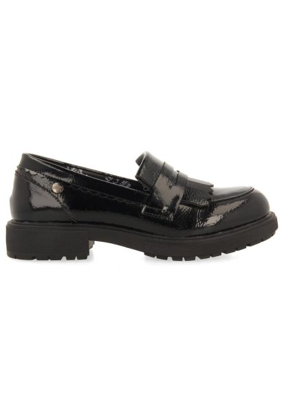 Pantofi loafer de piele ecologica lacuita