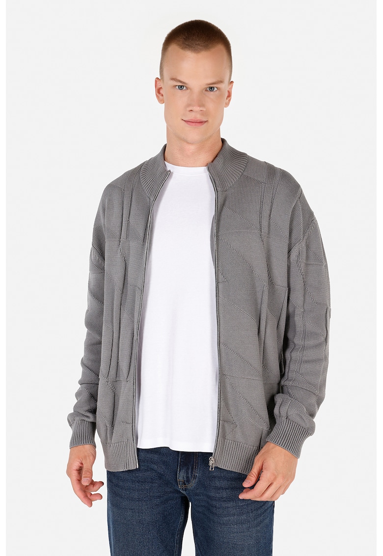 Cardigan din tricot cu fermoar