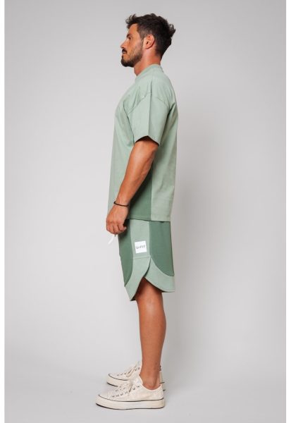 Set Kobe tricou si pantalon scurt Oversized Light Olive Light Olive
