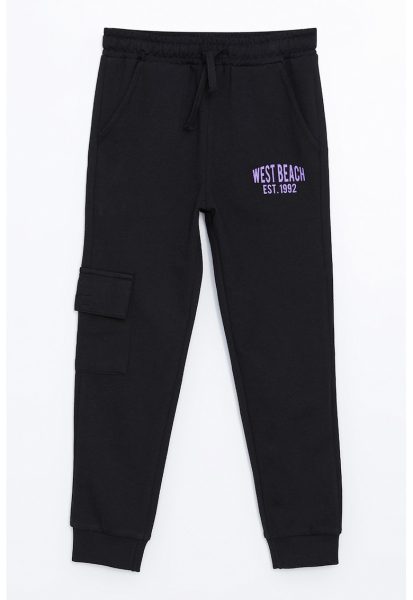 Pantaloni de trening cargo cu talie ajustabila