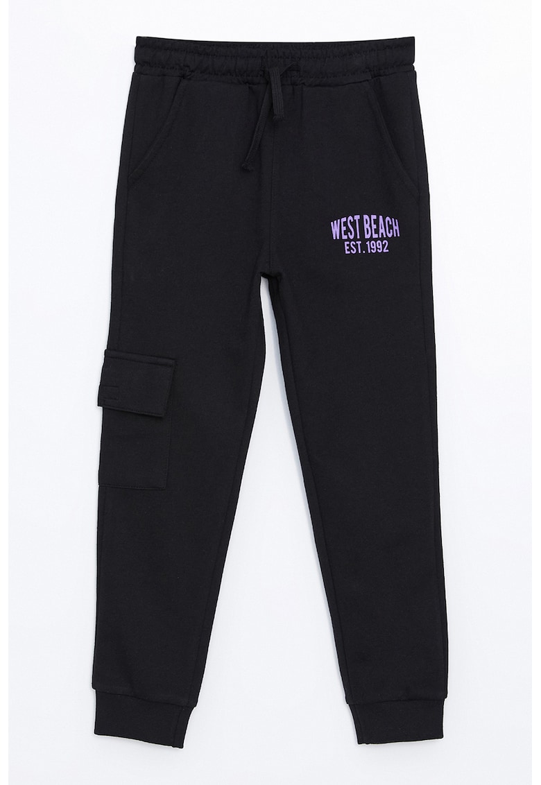 Pantaloni de trening cargo cu talie ajustabila