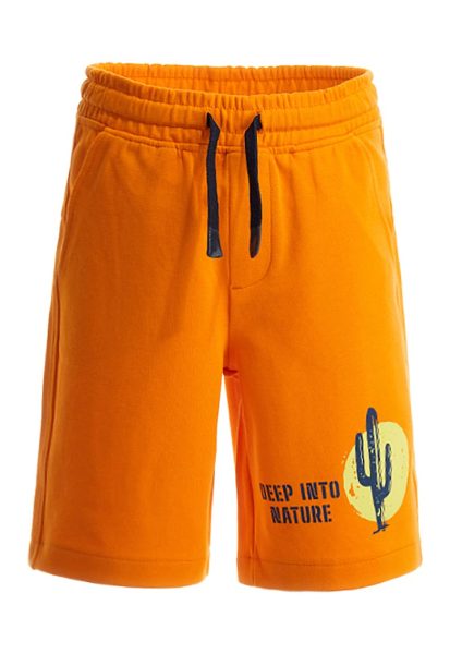 Pantaloni scurti cu imprimeu grafic si snur