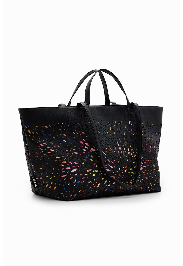 Geanta shopper de piele ecologica cu decupaje