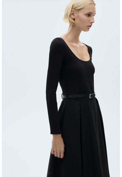 Rochie midi plisata cu curea Diana
