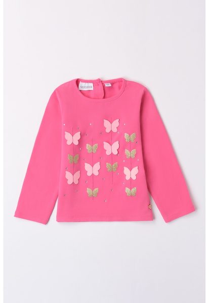 Bluza din amestec de bumbac cu model cu fluturi