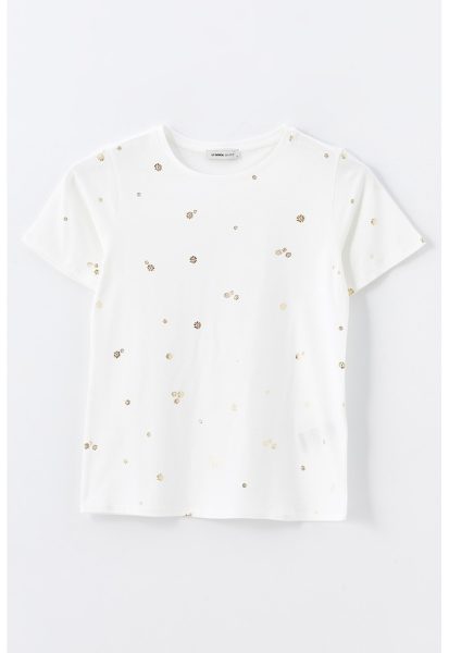 Tricou de bumbac cu model floral