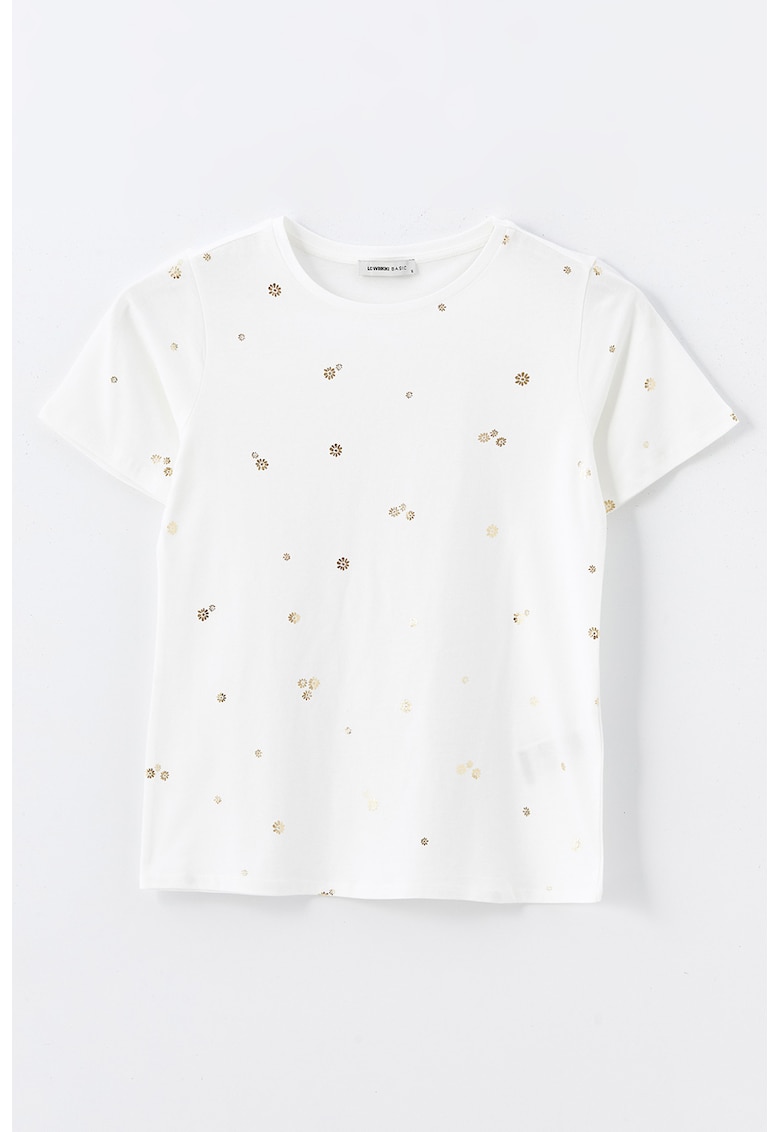 Tricou de bumbac cu model floral