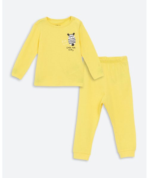 Pijama lunga cu imprimeu grafic