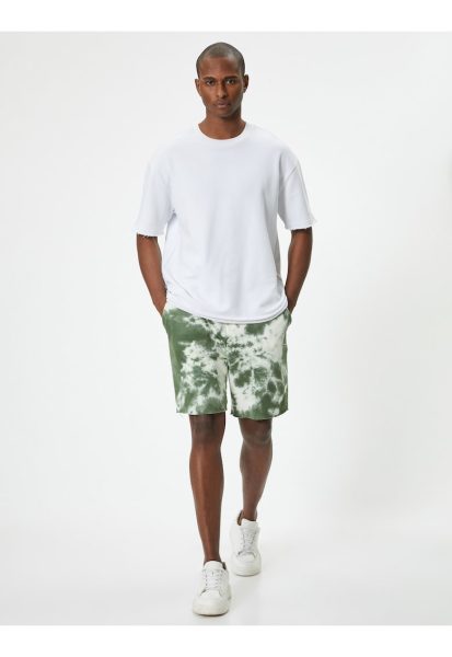 Bermude cu model tie-dye si snur