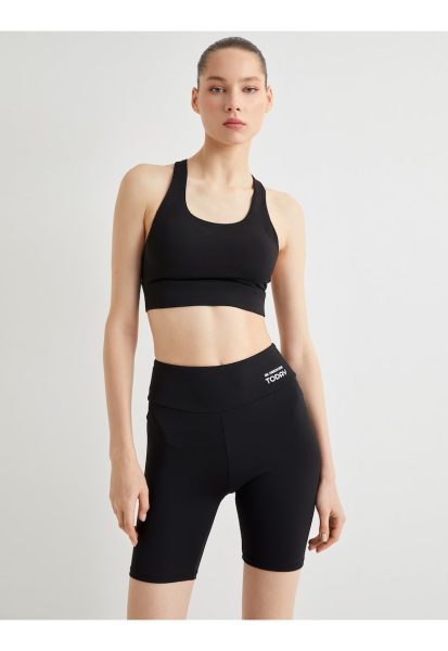 Colanti scurti cu slim fit cu talie inalta