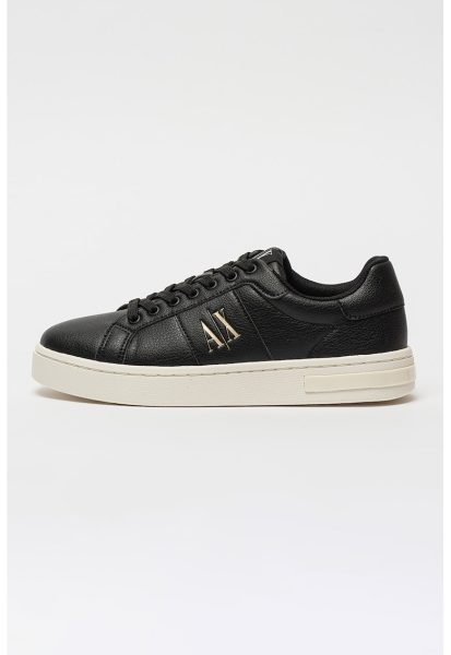 Pantofi sport de piele ecologica cu logo lateral