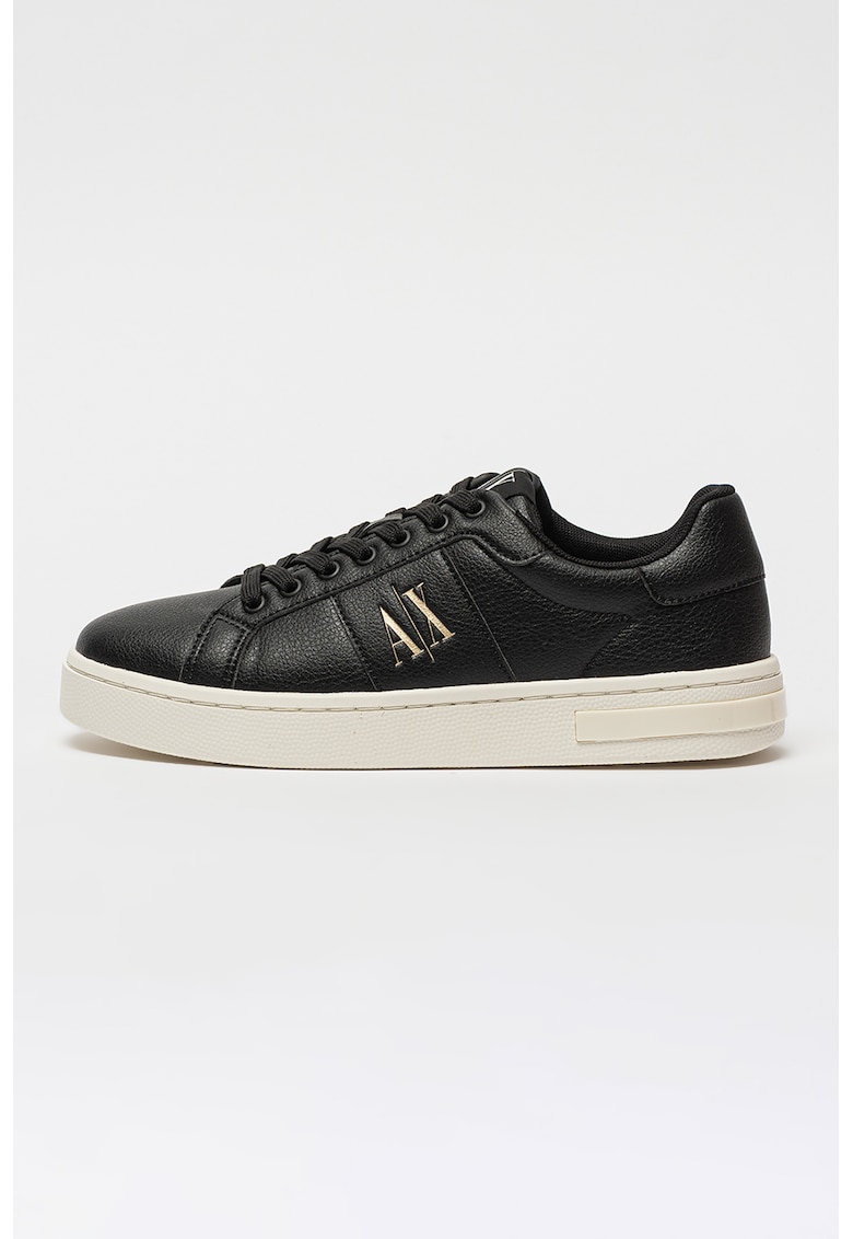 Pantofi sport de piele ecologica cu logo lateral