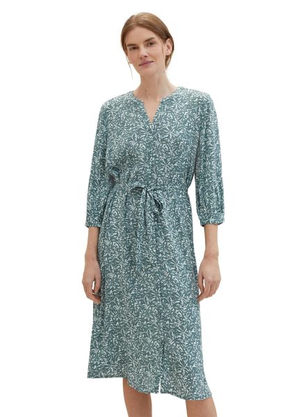 Rochie midi evazata cu model