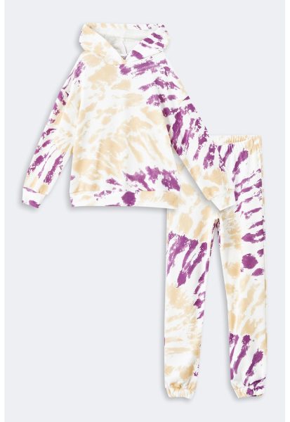 Trening cu gluga si model tie-dye