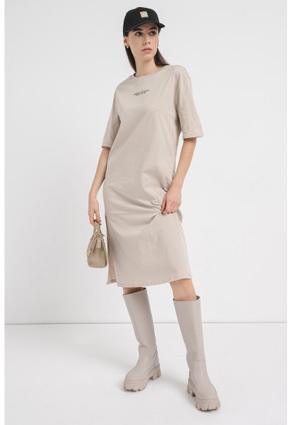 Rochie-tricou cu slit lateral