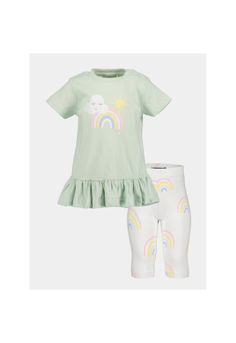 Compleu copii - 76349 - Bumbac - Verde/Alb