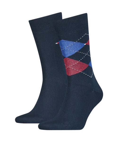 Set de sosete elastice cu model uni si in carouri - 2 perechi