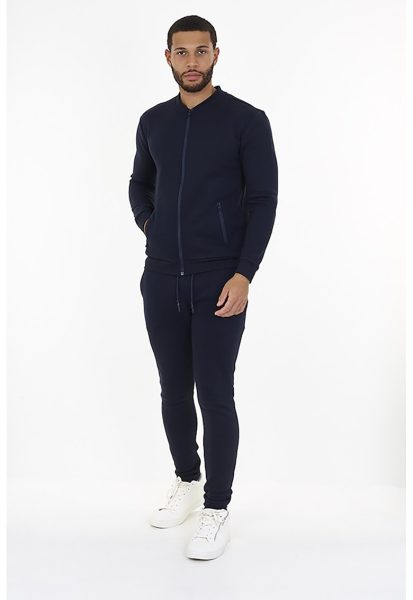 Set de bluza si pantaloni sport cu fermoar si terminatii striate