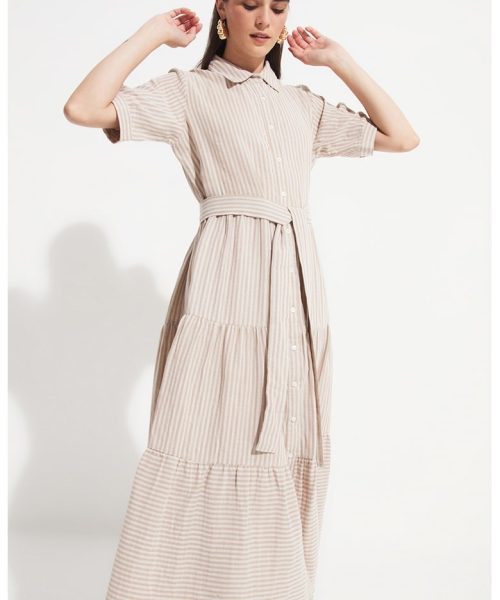 Rochie evazata cu model in dungi