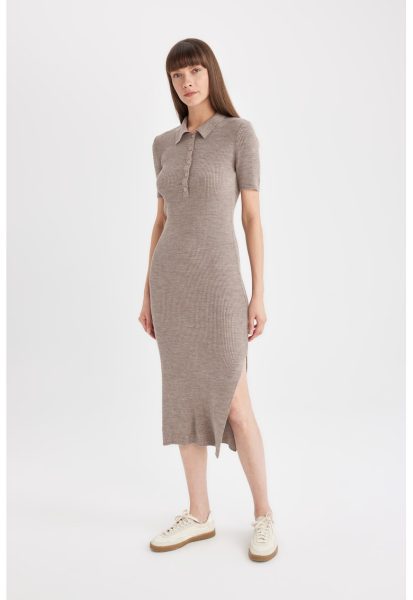 Rochie midi cu striatii