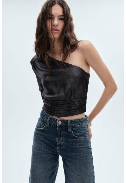 Bluza crop asimetrica One