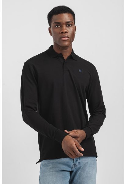 RAW - Bluza polo din bumbac organic cu maneci lungi