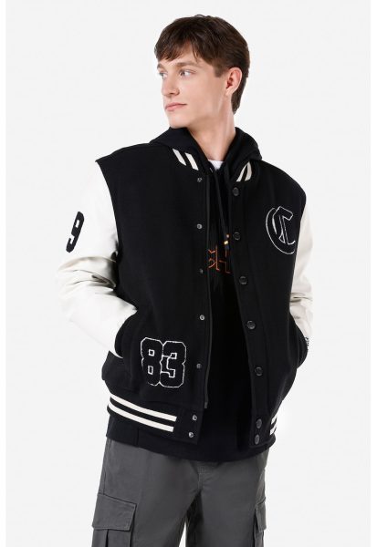 Jacheta varsity cu inchidere cu capse