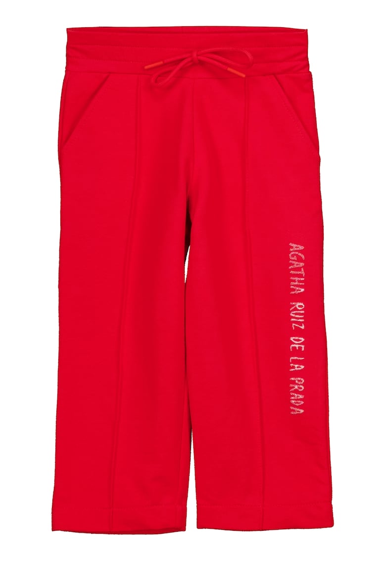 Pantaloni de trening cu croiala ampla si snur