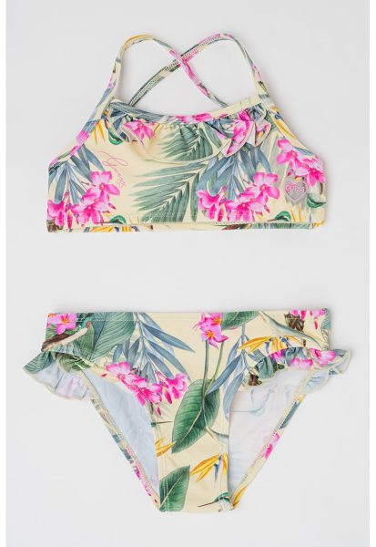 Costum de baie cu doua piese si imprimeu floral