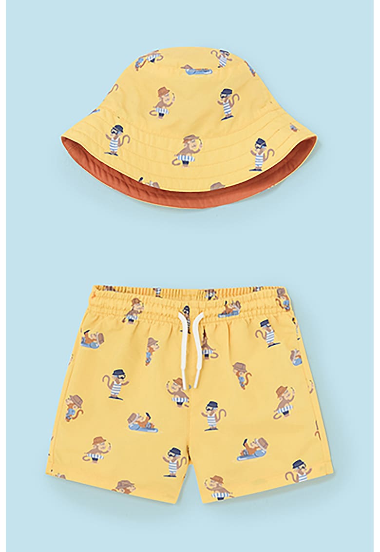 Palarie bucket reversibila si pantaloni scurti de baie