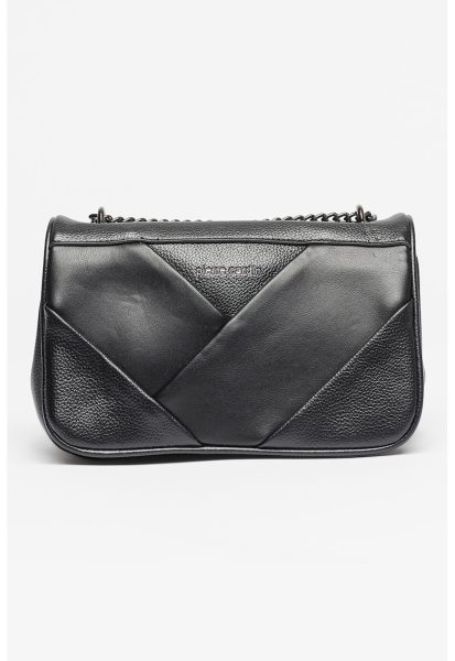 Geanta crossbody de piele ecologica cu clapa si protectie la nivelul umerilor