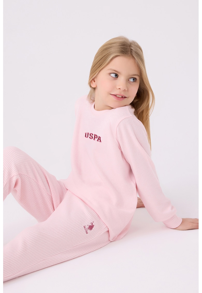 Pijama striata cu logo brodat