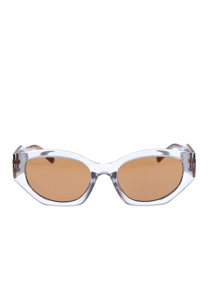 Ochelari de soare cu lentile maro si brate late animal print