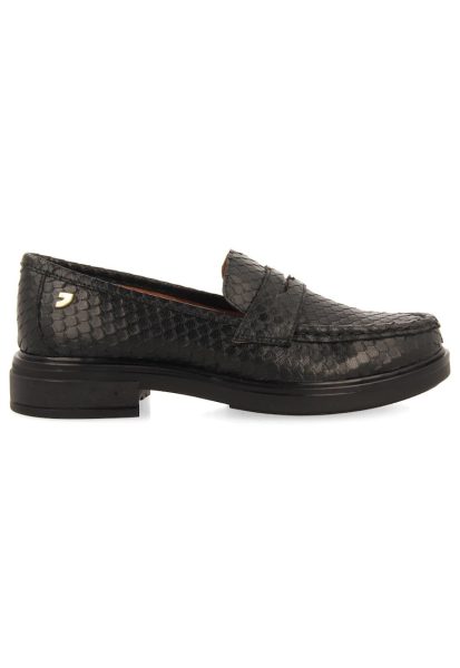 Pantofi loafer din piele cu toc masiv