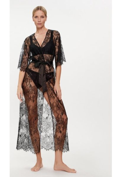 Kimono plaja - Negru - Poliamida