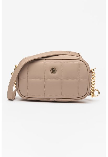 Geanta crossbody din piele ecologica cu detaliu logo