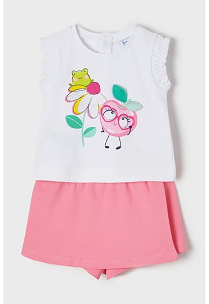 Set de fusta-pantaloni si tricou din amestec de bumbac