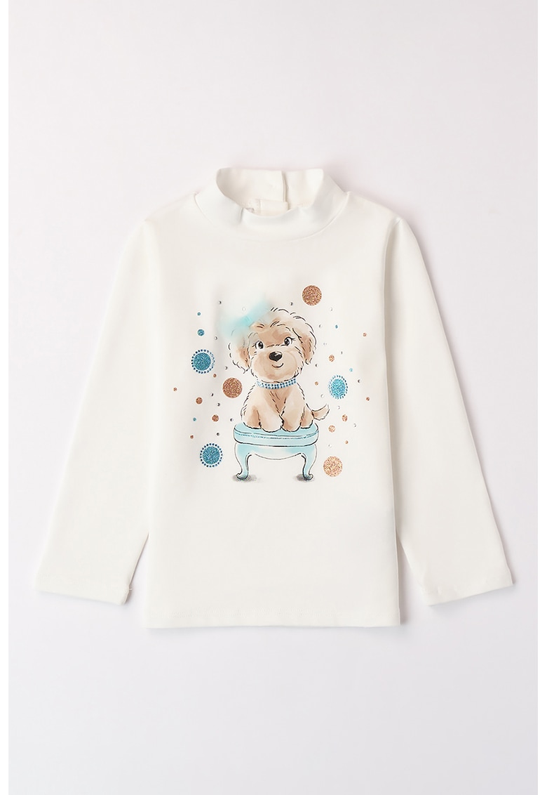 Bluza cu imprimeu si strasuri