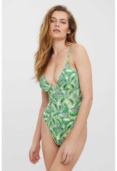 Costum de baie intreg cu imprimeu tropical