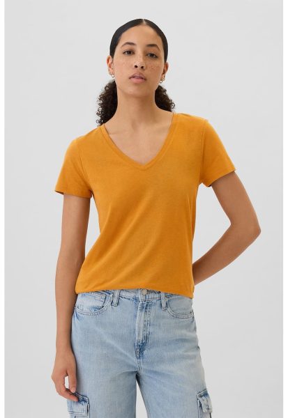Tricou din amestec de modal si decolteu in V