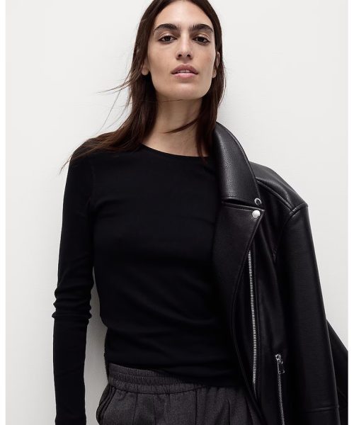 Bluza slim fit cu model uni