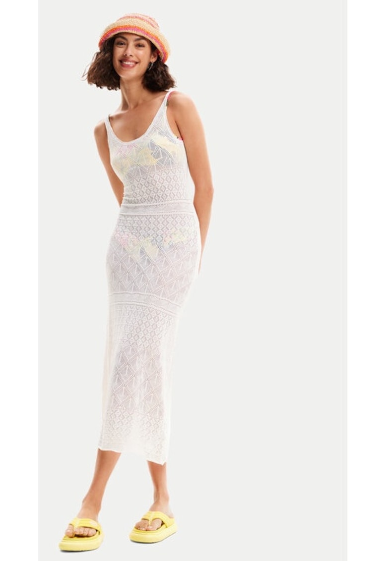 Rochie de plaja dama - Alb - Viscoza