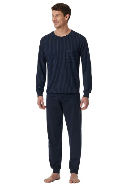 Pijama de bumbac cu pantaloni lungi