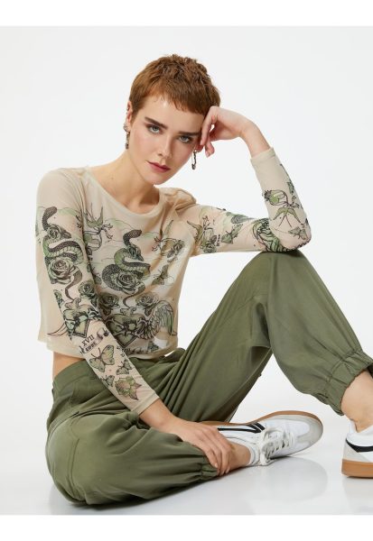 Pantaloni cargo din lyocell
