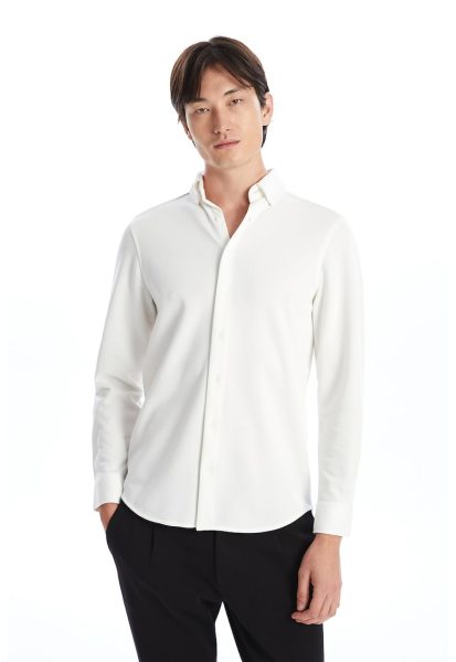 Camasa slim fit cu guler Oxford