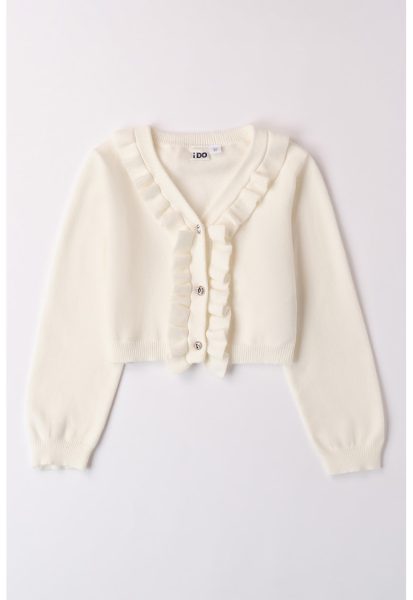 Cardigan crop cu volane