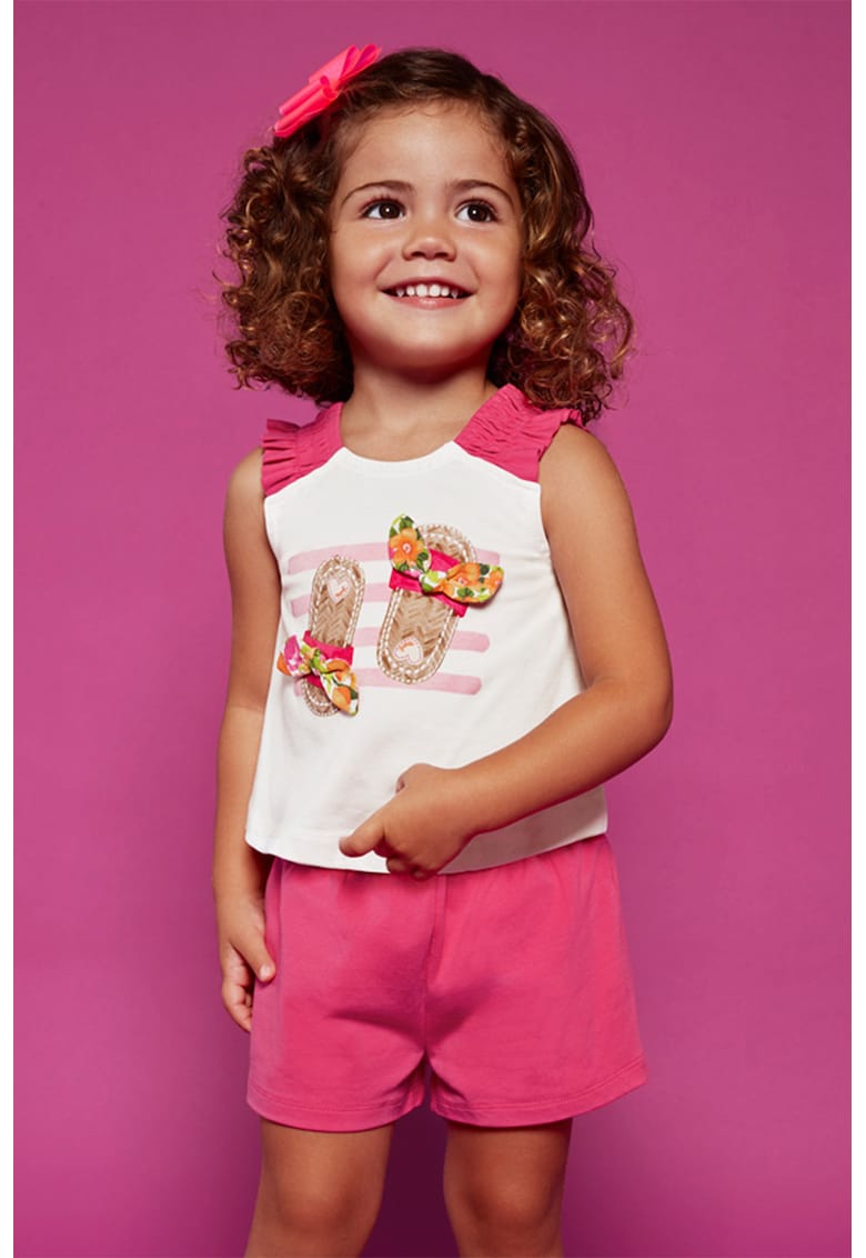 Set de top de bumbac si pantaloni scurti