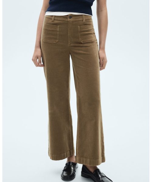 Pantaloni crop evazati din reiat Catherip